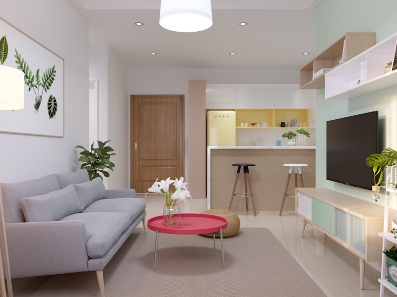 Thiết kế nội thất căn hộ 45m² phong cách tối giản, tối ưu hóa không gian cho người độc thân hoặc cặp đôi trẻ