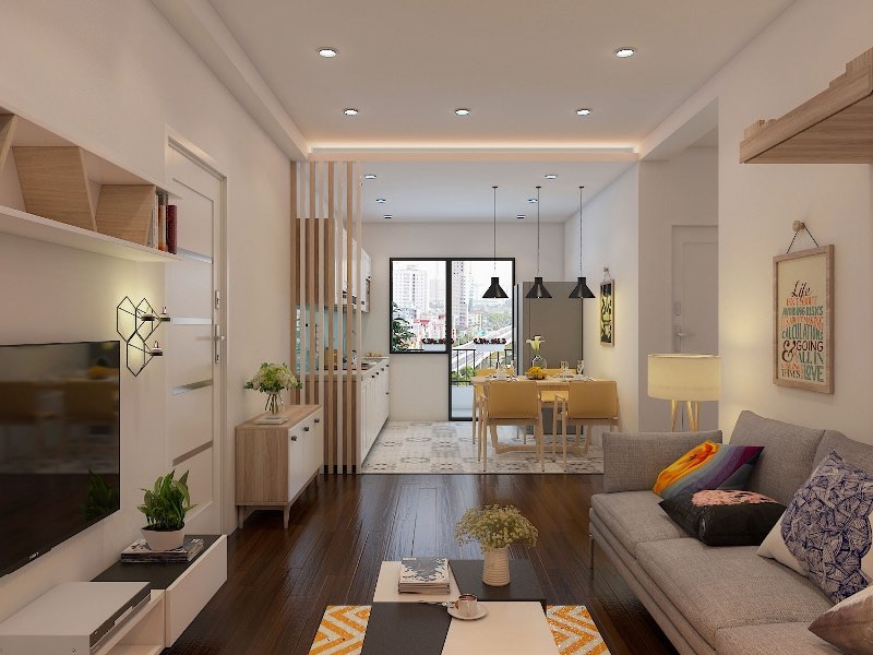 Thiết kế nội thất căn hộ 65m² tối ưu công năng, sử dụng đồ nội thất đa năng